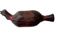 Early 1900s Northwest Coast Rattle, Cedar Wood, Makah? with Incised Wolf Carving