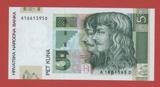 CROATIA  5 KUNA  2001  PICK # 37 UNC.