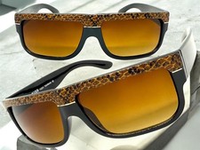 Classic Vintage Retro Hip Hop Rapper Pimp Style SUNGLASSES Black Snakeskin Frame