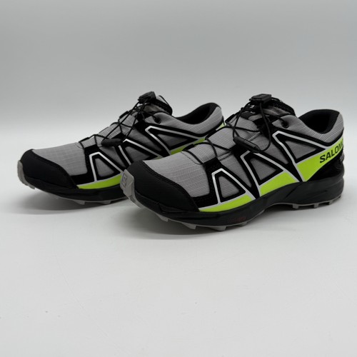 Salomon Adv. Dry Waterproof Shoes Youth Sz 3 Black/Grey/Neon Green ContraGrip - Picture 4 of 8