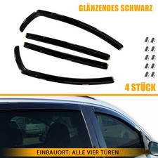 4 Stück Windabweiser Regenabweiser Satz für VW Sharan ab 2010 5-Türer Schwarz PC