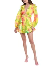 Hemant & Nandita Linen-Blend A-Line Mini Dress Women's