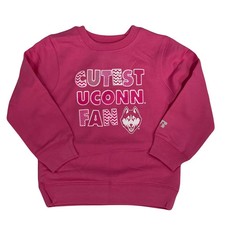 UConn Huskies Toddler Pink Fleece Sweatshirt 'Cutest Fan' - Sizes 2T-5T