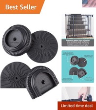 Versatile 4-Pack Baby Gate Wall Protectors - Easy Install, Stylish Black