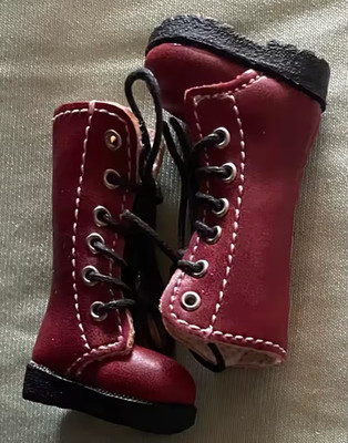 Fashion Boots for Neo Blythe Doll BJD Toy Accessories Burgundy Red Shoes New DIY