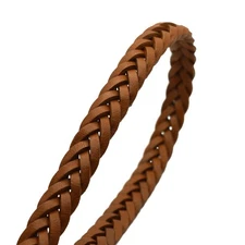 Flat Braided Genuine Leather Cord (12.5x6 mm) - 1.1 Yard Real Leather String ...
