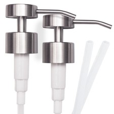 Elegant Flat Top Stainless Steel Soap and Lotion Dispenser Pumps Brushed Nic...