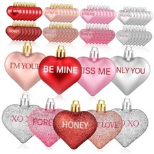 PCS Heart Ornaments for Tree - 8 Styles Valentines Heart Shaped Ornaments 56