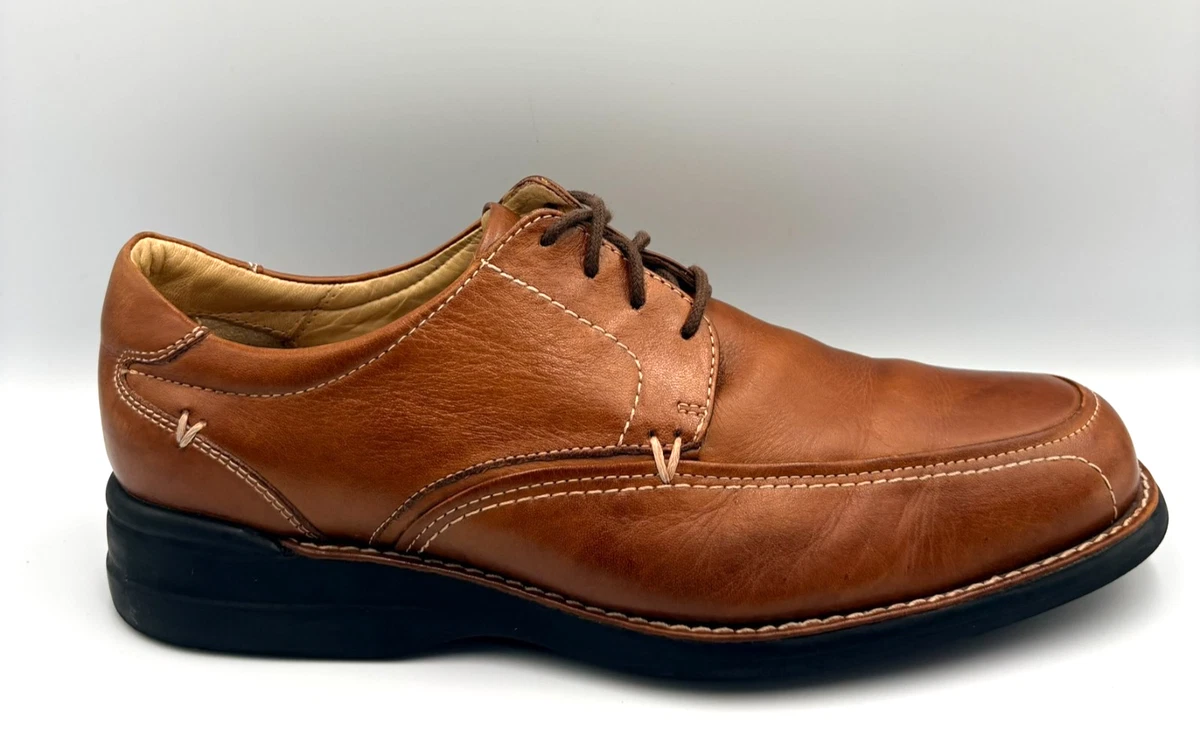 Johnston & Murphy~Men’s ‘Shuler‎ Bicycle’ Brown Sheepskin Leather Oxfords~Sz 9 Johnston Murphy Shuler Bicycle Toe Brown Sheepskin Oxford  main image 3