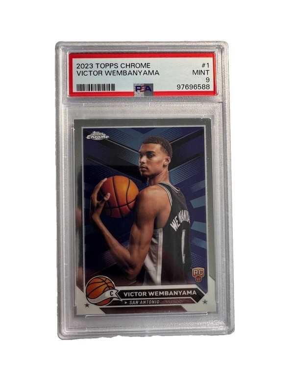 2023-24 Topps Chrome Victor Wembanyama Rookie Card #1 RC San Antonio Spurs PSA 9
