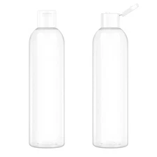 2 Pack 8 oz Travel Squeeze Bottles with Flip Caps Refillable Empty Plastic