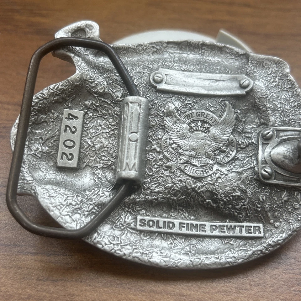  The Fire Fighter American Hero Enamel Belt Buckle 1994 USA Made GAP 4202✨ - Image 3 of 3