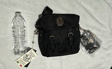 Valentino Orlandi Black Nylon Crossbody Bag with Gold Accents