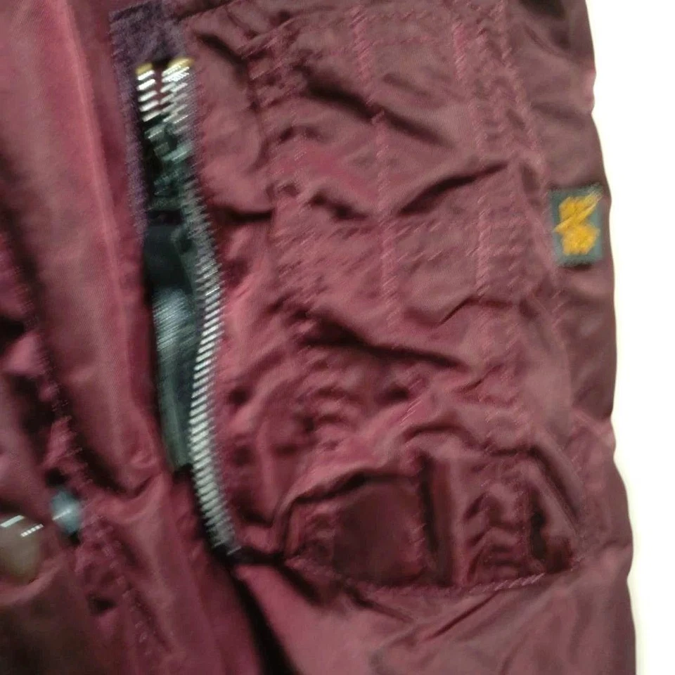 Alpha Industries N-3B Flight Jacket Burgundy Fur Hood US Made Used -From Japan - Image 2 of 4