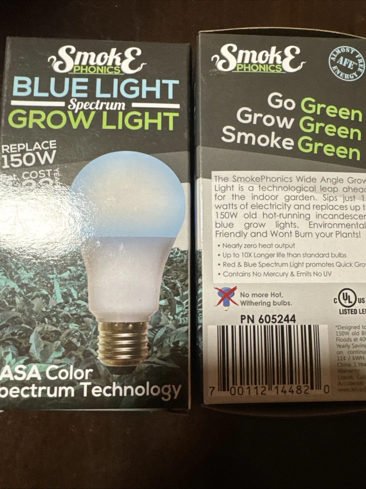 2 Pack Miracle LED Blue Spectrum Indoor Veg Grow Light Bulb, 11W Replaces 150W - Image 2 of 2