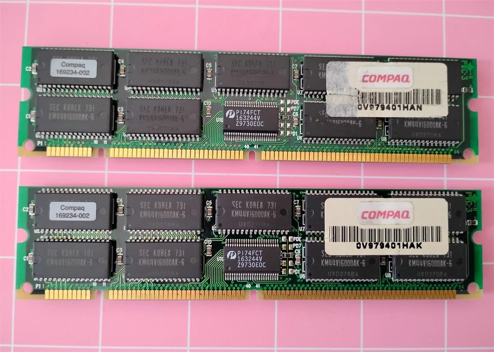 256MB 2x128MB COMPAQ 169234-002 FPM 60ns SAMSUNG SMART 5.0V ECC DIMM 168Pin KIT - Image 2 of 4