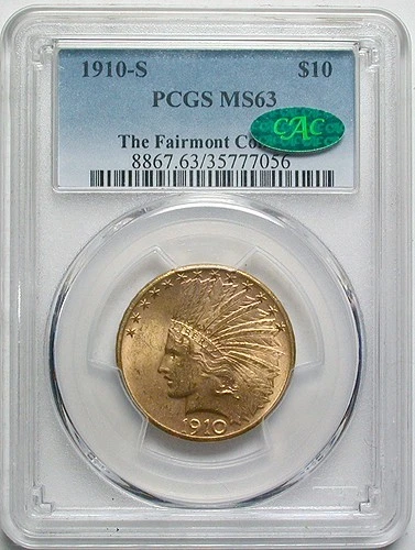 1910-S $10 Indian Gold Eagle PCGS MS63 CAC