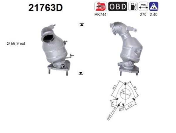 As Katalysator 21763D FüR Opel Vectra Z02 Astra Caravan A04 L70 Cc Gtc Signum Ey-image