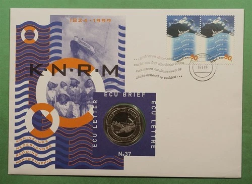 DR WHO 1999 NETHERLANDS FDC KNRM SHIP COIN/MEDALLIC CACHET PAIR w31625