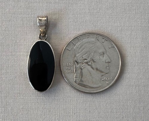 ATI Sterling Silver & Black Onyx Pendant;Z150 - Picture 3 of 3