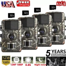 Hunting Game Trail Camera 1080P Wildlife Waterproof Cam Night Vision 1/2/4 pcs