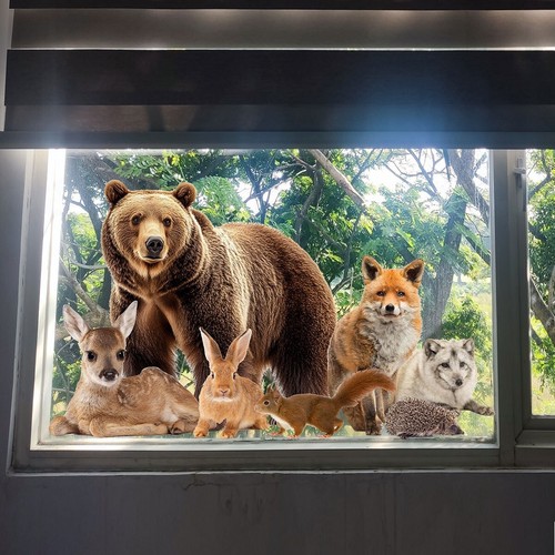 Fensterbild Tiere Glasdekorfolie Selbstklebende Fensterfolie Fenster-Aufkleber - Bild 4 von 9
