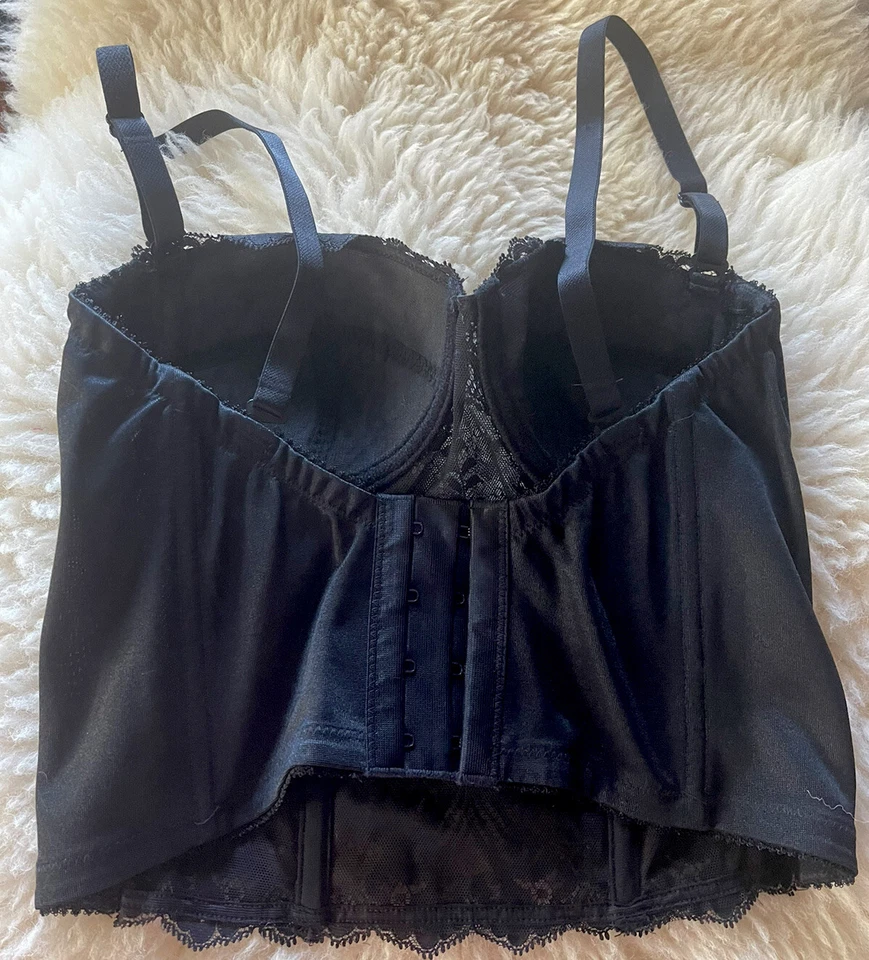 Vintage triumph International Black Lace Bustier 34B Boned - Image 2 of 4