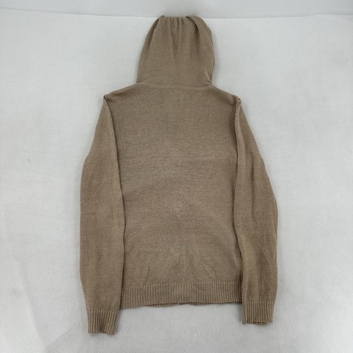 Tommy Bahamas Tan Linen Button Front Hooded Sweater Coastal Cowgirl Women Sz M - Picture 2 of 9