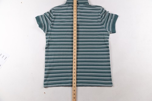 A.P.C Poloshirt Herren LARGE Grün Gestreift Kurzarm Kragen Slim Fit - Bild 13 von 14