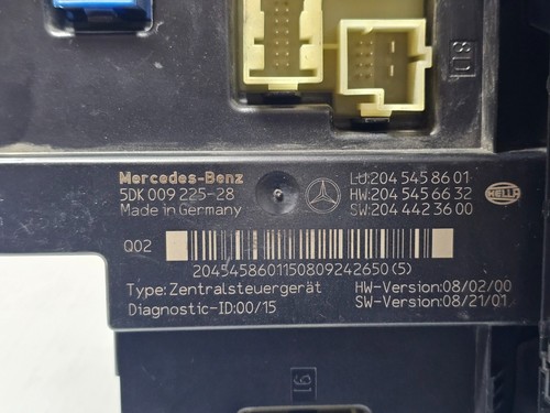 Mercedes Benz C300 2009 Rear Relay SAM Fuse Box Module 2045458601 Used. - Picture 12 of 22