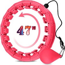 Smart Weighted Fit Hoop for Adults Weight Loss, 24 Adjustable Detachable Pink