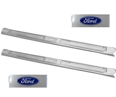 1969~1970 Mustang Door Sill Scuff Plates Right & Left Polished Aluminum Dynacorn