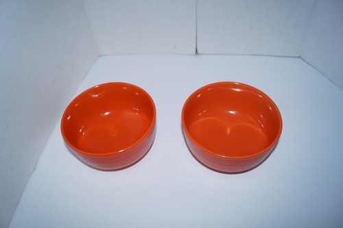 2 ~ Royal Norfolk Kürbis orange Steinzeug gerippte Suppe/Müsli/Salat Schalen 6 Zoll x 3 Zoll - Bild 2 von 4