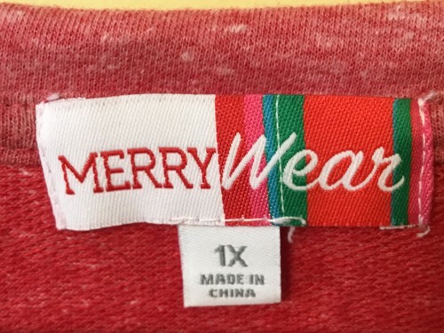 Merry Wear Women's Poinsettia Sweatshirt Size 1X - Picture 2 of 4