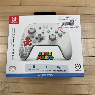 PowerA Running Super Mario Wireless Controller for Nintendo Switch White SEALED