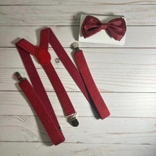 Christmas Formal Wedding Fashion Men's accessories set Bow Tie Suspenders Set