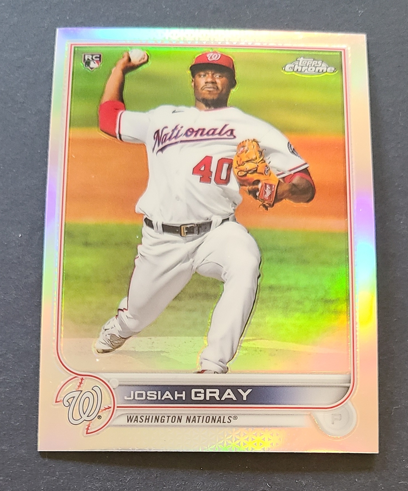 2022 Topps Chrome #160 Josiah Gray Refractor RC ROOKIE