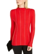 MSRP $100 I.n.c. Embellished-Stripe Sweater Size XS (Ripped Gems)