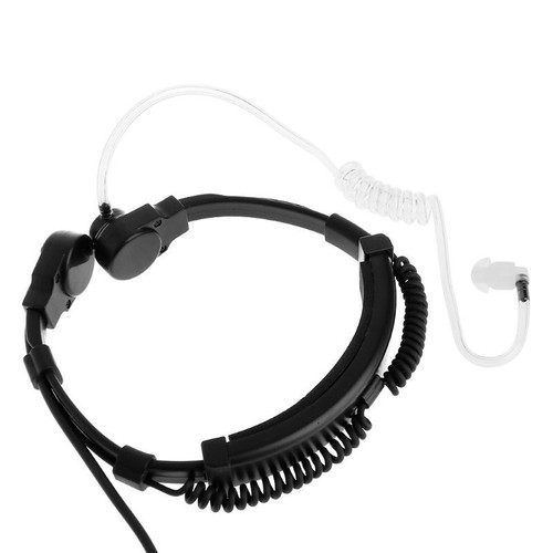 Medium-duty Throat Mic Kit for w/ Translucent Tube & Finger PTT For - Zdjęcie 2 z 8