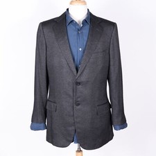 Ermenegildo Zegna Gray Silk/Cashmere Blend Notched Lapel Suit Jacket - SZ 54 It