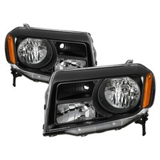 Fit 12-15 Honda Pilot Headlights Replacement Black Housing Driver + Passenger
