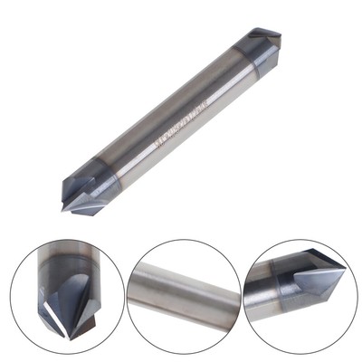 Double End 3/8'' 4 Flute 90 Degree 2-1/2'' Overall Length Carbide Chamfer Mill