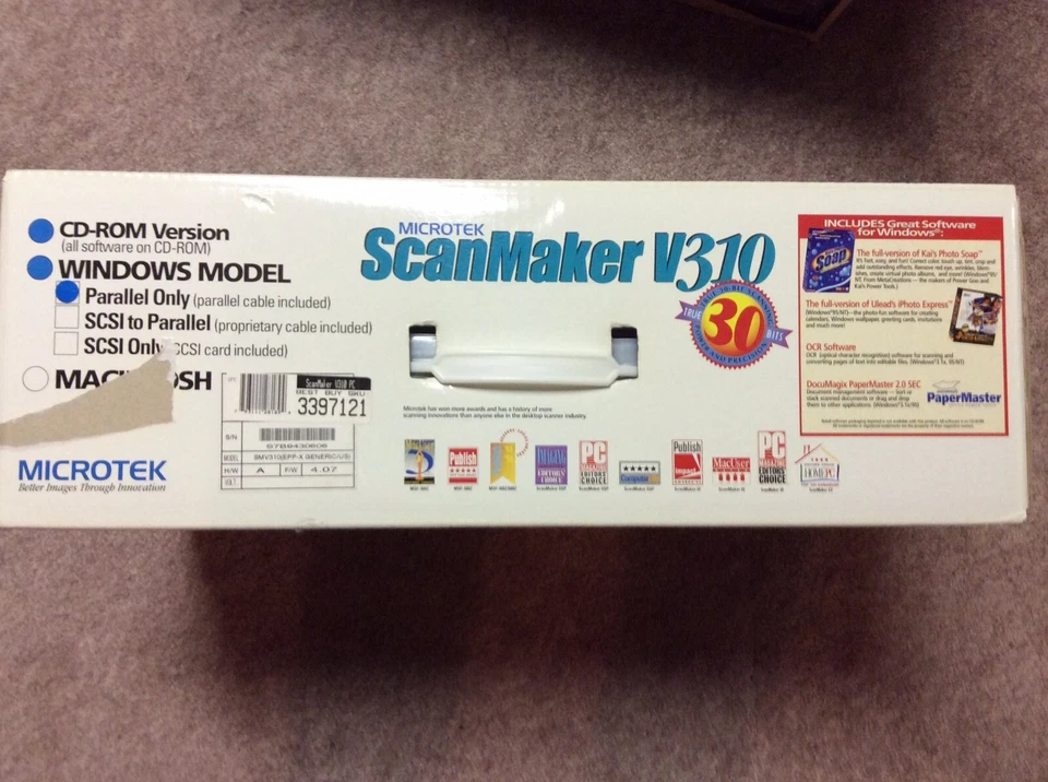 Microtek ScanMaker V310 Flatbed Scanner WIndows - New Open Box - Image 3 of 4
