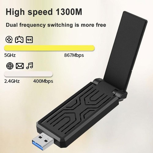 1300Mbps Long Range Dual Band 5GHz Wireless USB/2.0/3.0 WiFi Adapter Antenna B36 - Picture 7 of 11