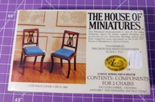 New The House Of Miniatures Kit  Lyre Back Chairs (2)  # 40044 Sealed