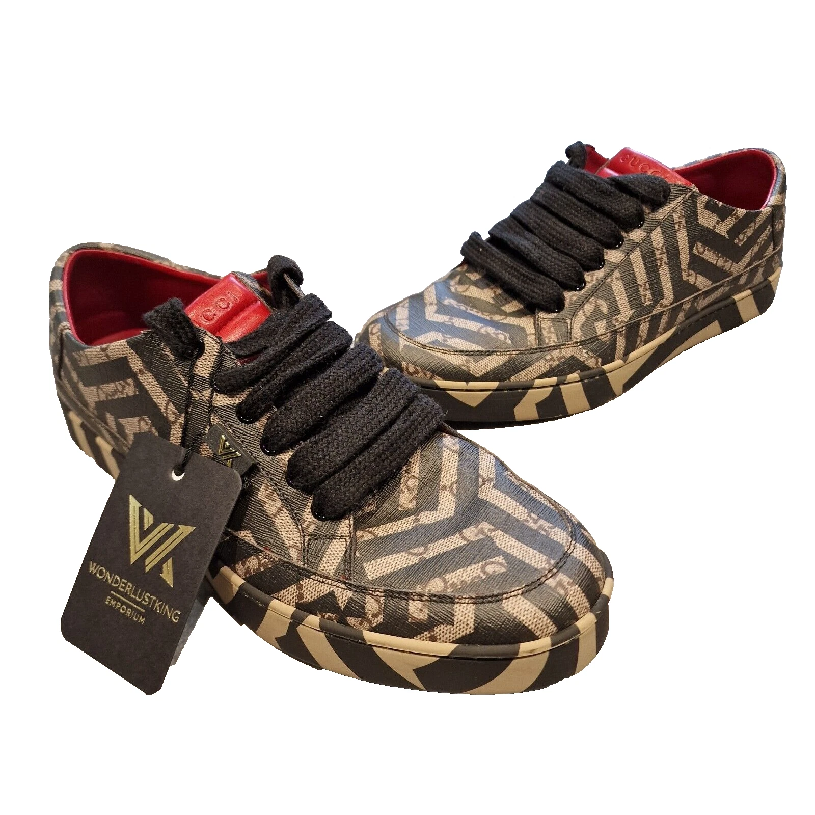 Baskets de luxe design Gucci 407343 Caleido monogramme pour hommes taille 43,5 OP :