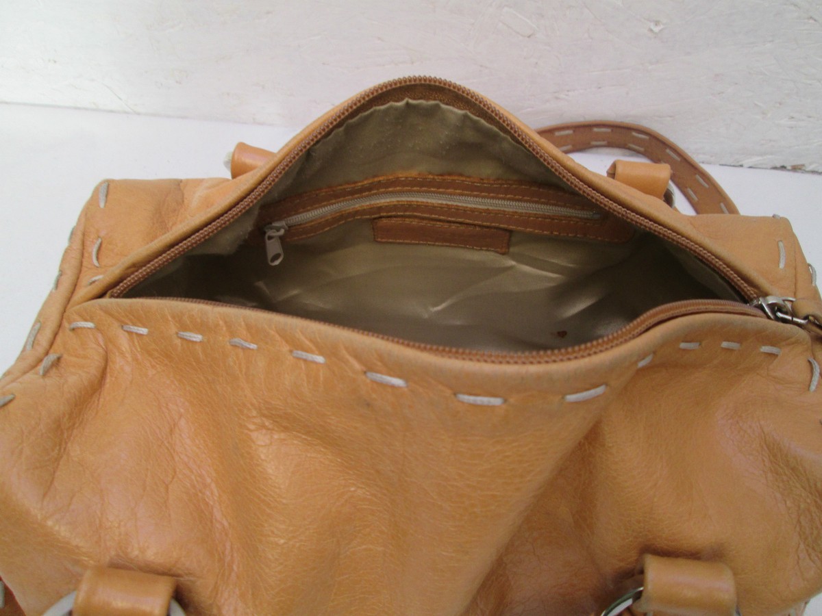 Sac à Main Vintage En Cuir Francesco Biasia - Couleur Marron - Porté épaule - Occasion