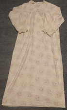 Sears Nightgown Womens 36 Flannel Floral Gown Pink Brown Cream Sleepwear Vintage