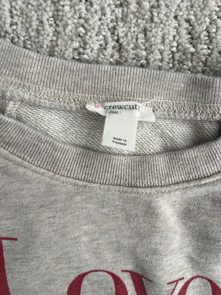 Sudadera Cuello Redondo Floral Corazón Amor San Valentín Corte Redondo Avena Niñas Grande Foto 2 de 4