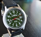 VINTAGE TIMEX EXPEDITION DATE MILITARY 24H INDIGLO QUARTZ MEN'S SILVER BLK WATCH